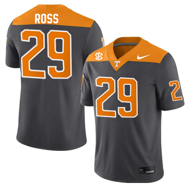 Men #29 Jordan Ross Tennessee Volunteers College Football Jerseys Stitched-Anthracite